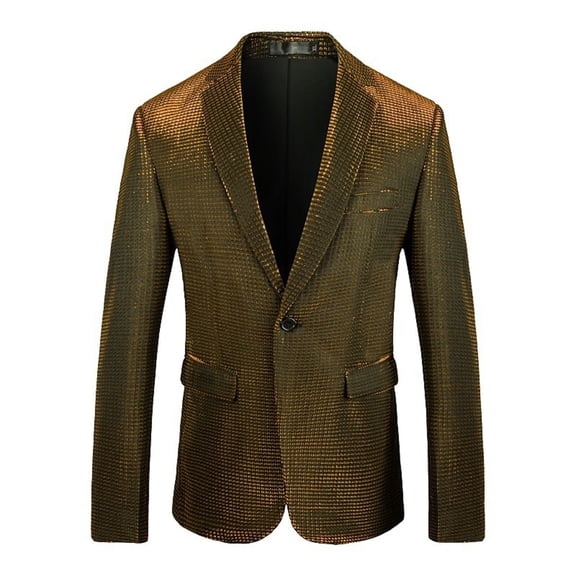 sususu Mens Attire Blazer,Men Suits 2 Piece Set,Sequin Performance Suit Jacket for Stage Party Nightclub Show Shiny Top