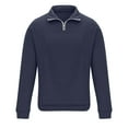 thumbnail image 4 of Miluxas Mens Quarter Zip Pullover Lightweight Sweater Casual Long Sleeve Half Zip Sweatshirt Navy, 4 of 6