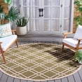 thumbnail image 2 of Safavieh Courtyard Jasper Geometric Indoor/Outdoor Area Rug, Green/Beige, 7'10" x 7'10" Round, 2 of 8