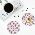 thumbnail image 4 of Honeii Cute Cupcake print Leather Coaster Set of 4, ideal for safeguarding your furniture from drinks spills and effortless cleanup-Octagon, 4 of 6