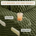 thumbnail image 5 of COOLHUT 46.7" W Oversized Floor Chaise Lounge Chair Sofa with Cup Holders, Cloud Plush Floor Sofa Bed Upholstered Deep Seat Sleeper Reading Chair Couch for Living Room, No Assembly, Olive Green, 5 of 8