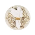 thumbnail image 2 of Chill-Out Bead Embroidered PlacematColor: Cream & GoldSize: 13.5" RoundSet of 2, 2 of 8