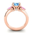 thumbnail image 4 of 2.50 Carat Elegant Round Cut Blue Topaz & Pink Sapphire Gemstone Anniversary Ring for her Solid 14K Rose Gold Size 4.5 by Diamond-Capitals, 4 of 8