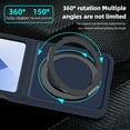 thumbnail image 4 of Dteck Magnetic Case for Samsung Galaxy Z Flip 6,Luxury Carbon Fiber Leather Compatible with Mag Safe Case with Ring Holder 360 Degree Adjustable Stand Slim Cover for Galaxy Z Flip 6,Darkblue, 4 of 5