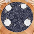 thumbnail image 2 of Elastic Edge Round Tablecloth with Soft Floral Motifs, Water-Resistant and Durable Polyester Fits 44-52 Inch Round Dining Tables, 2 of 7