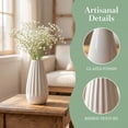 thumbnail image 2 of REGALWOVEN Small Ceramic Bud Vase Cylinder Vase, Matte Ribbed Decorative Flower Vase for Desktop, Bathroom, Home Decor Accent White 2.4"L x 2.4"W x 5.1"H, 2 of 5