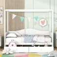 thumbnail image 2 of MODERNLUXE Twin Size Canopy Daybed with 2 Drawers,Wood Canopy Bed Frame with 4 Sturdy Posts,No Box Spring Needed,White, 2 of 7