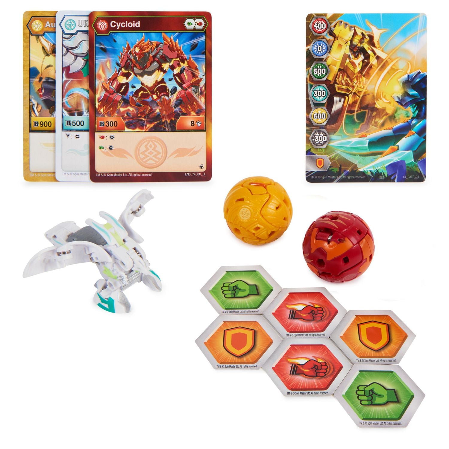 Bakugan Legends Starter 3-Pack, Sairus Ultra with Auxillataur and Cycloid, Collectible Action Figures, Ages 6 and Up