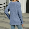 thumbnail image 6 of Womens Shirts Tshirts Long Sleeve Womens Workout Tops Fall Fashion Crew Neck Loose Buttons Cute Tee Shirts Blue L, 6 of 8