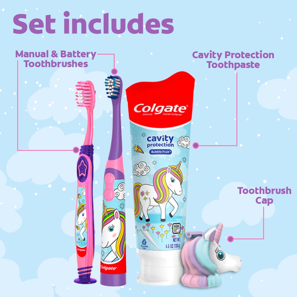 Colgate Kids Unicorn Gift Pack, Toothbrush Set with Toothpaste - image 2 of 14