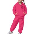 thumbnail image 6 of Gaexia Girls Casual Print Hoodie And Pants Outfit Long Sleeve Pullover Top With Matching Bottom For Older Kids, 6 of 6