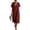 Wine, variant on Summer Linen Dresses for Women V Neck Sleeveless Maxi Dress Casual Lace Trim Gauze Shift Dress with Pockets