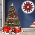 thumbnail image 4 of 90cm/35" Plush Christmas Tree Skirt With Christmas Pattern Print Christmas Decoration For Decorating The Bottom Of The Christmas Tree Christmas Gift Cushion Holiday Decorations, 4 of 5