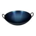 thumbnail image 3 of Fancyes Iron Wok Pan Stir Fry Pan Lightweight Round Practical Multifunctional Iron Skillet for Frying Simmering Wok Stewing 45cm, 3 of 8