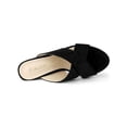 thumbnail image 5 of BLISSFUL STEP Women's Sandals Block Heels Crisscross Strap Mules Slide Sandals Black 7.5, 5 of 8
