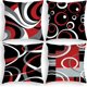 thumbnail image 1 of Juego de 4 fundas de almohada decorativas de 18.0 x 18.0 in, color rojo y negro, 1 of 5