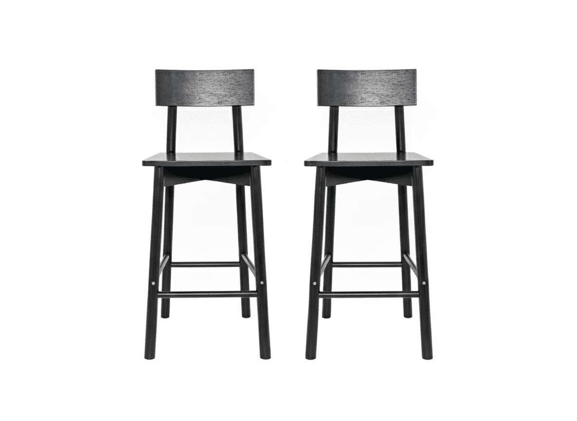 Mainstays 25-inch Wooden Barstool, 2-Piece Set, Black