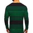 thumbnail image 3 of Chemise Homme Adulte Hauts Spandex Mode Décontractée Sports Rayures Couture Impression Numérique Col Rond T-Shirt Manches Longues Vêtements (Vert, m), 3 of 5