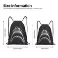 thumbnail image 2 of Honeii Black And White Shark Print Drawstring Backpack,Drawstring Bags String Backpack Gym Cinch Sack Backpack Sport Bag Draw-Small, 2 of 6