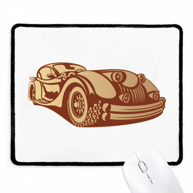 Tapis de Souris Contour de Voitures Classiques Rouge Brunâtre Bord Cousu Tapis en Caoutchouc