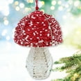 thumbnail image 2 of Beaded Mushroom Christmas Ornament - Large Toadstool Decoration, 2 of 4