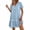 #0233-Blue, variant on Womens Summer Shirt Dress 2026 Casual Ruffle Short Sleeve Button Down Flowy Swing Shift Mini Dresses with Pockets