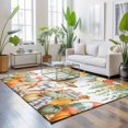 thumbnail image 3 of 3'x5' Area Rugs, Summer Gnomes Indoor Outdoor Area Rug for Living Room Bedroom, Ocean Beach Pumpkins Flowers Leaves Washable Bathroom Rugs Kitchen Floor Carpet Mats Home Decor Aesthetic, 3 of 8