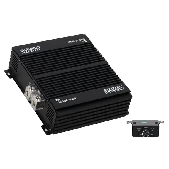 Sundown Audio SFB-3000D 3000 Watt RMS Mono Class D Car Amplifier, 1 Ohm Stable with Bass Boost, Remote Control and Cooling Fan
