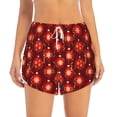 thumbnail image 2 of Rateoe Christmas Red Balls Printed 2 in 1 Women's Workout Shorts for Athletic Gym Running Shorts with Phone Pockets-Large, 2 of 7