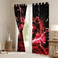 thumbnail image 3 of Manfei Outdoor Motocross Black Out Curtains,Dirt Bike Sport Curtains Pack of 2 (42x63 Each),Red Black Bedroom Curtains For Boys,Lightweight Room Decorative, 3 of 6