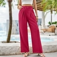 thumbnail image 2 of Women's Wide Leg Dress Pants High Waisted Business Casual Trousers Stretchy Work Palazzo Slacks with Side Pockets Comfortable Outfits, 2 of 2