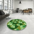 thumbnail image 3 of Ahgly Company Indoor Square Patterned Nebula Green Area Rugs, 5' Square, 3 of 6