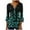 E Green, variant on Idoravan Womens Tops under $5 3/4 Sleeve Shirts for Women Women's Printed Casual Button Pleated Belted Horn 3/4 Sleeve