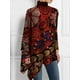 thumbnail image 1 of Blusa de talla grande con dobladillo Irregular para mujer, camiseta de manga larga Retro a la moda, Top asimétrico suelto informal de cuello alto, Otoño e Invierno, 1 of 5