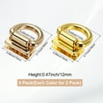 thumbnail image 3 of Uxcell 4-Pack Metal Bag Connector, Purse Clasp with D Ring for Bag/DIY Crafts Hardware Accessories [Light Gold, Gold Each 2], 3 of 7