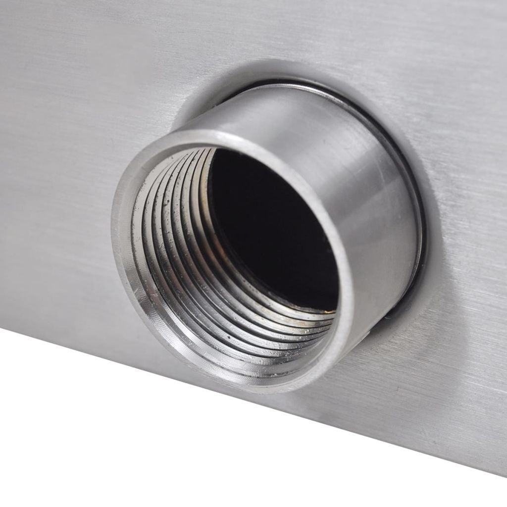 Kepooman 23.6" Stainless Steel Pool Fountain with Pipe Connector for Bathroom, Gray