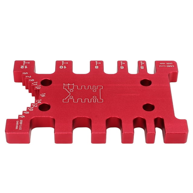 Calibrador De Espiga, Mano De Obra Fina, Calibre De Tarjeta De Espiga De Aleación De Aluminio Duro Portátil Para Carpintería ANGGREK Rojo