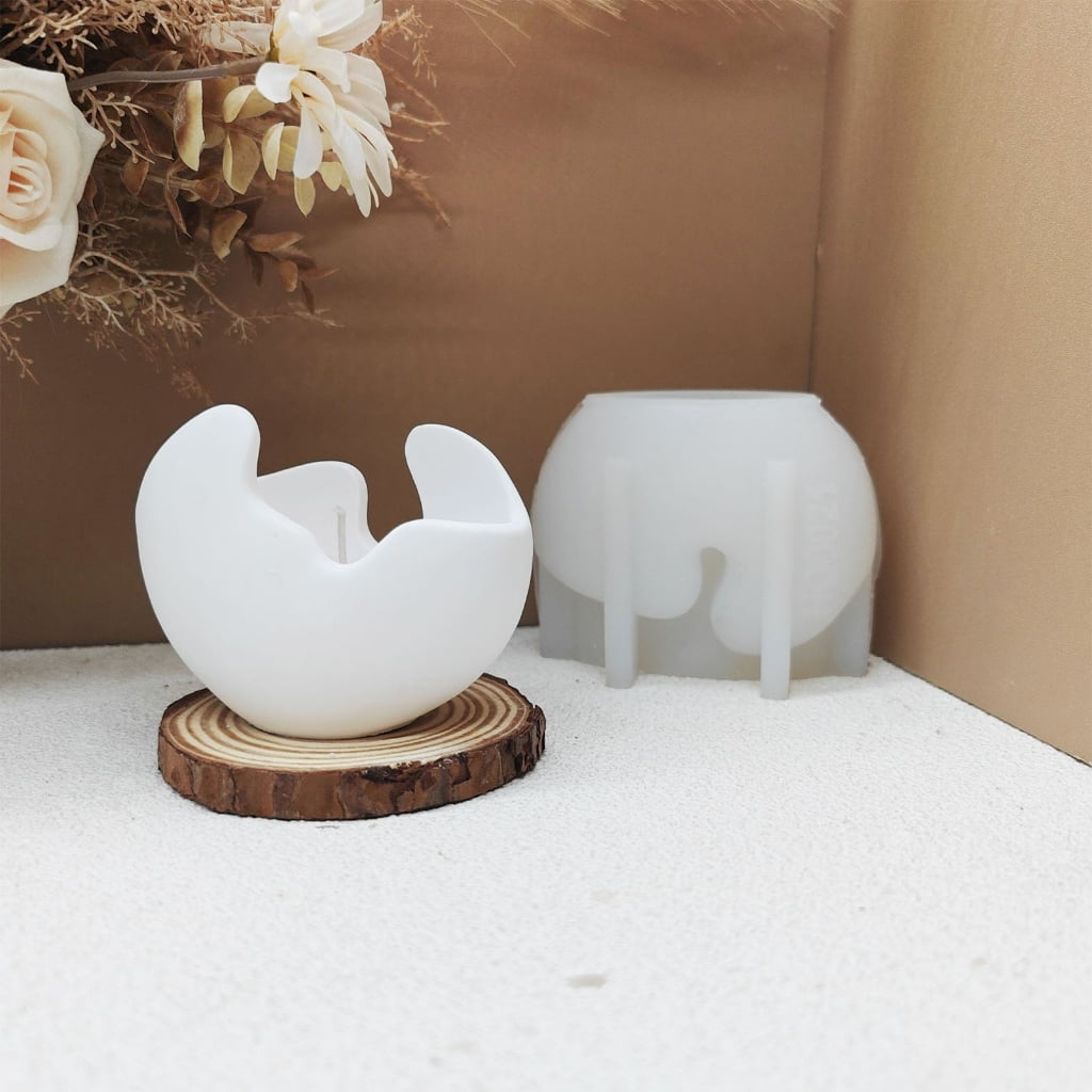 Geemin Eggshell Silicone Candlestick Molds For Epoxy Resin Multipurpose Candle Holder Mould for Tealight Holder Decoration
