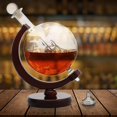 thumbnail image 2 of Decantador de Whisky LANNMXG Velero Mapa del Mundo Grabado, 2 of 5