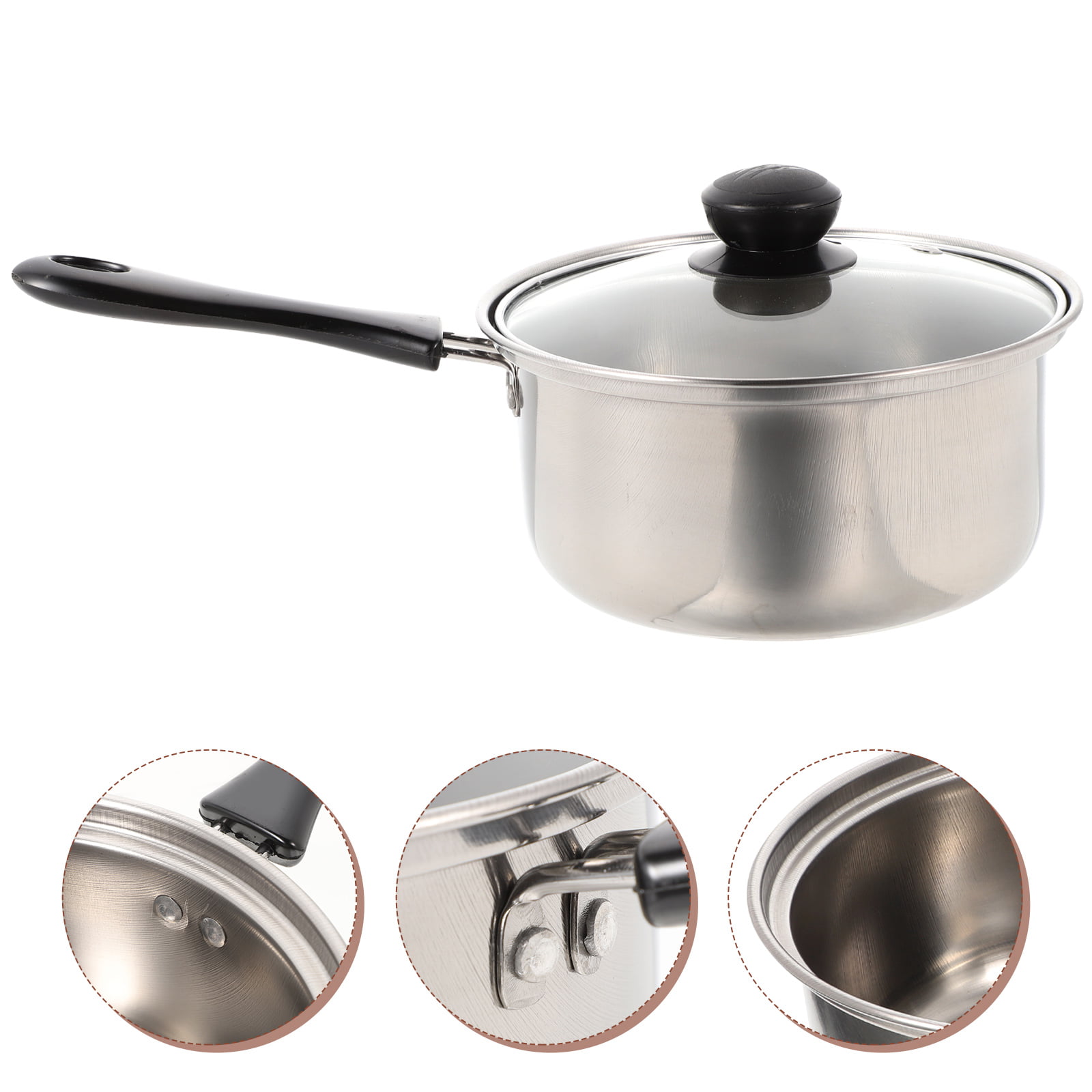 Veemoon 1pc Stainless Steel Milk Pot Stovetop Cooking Pot Small Soup Pot  Noodle Non Stick Stock Pot Pan Stew Cooker Kitchen Cooking Pot Soup Pots  Baby