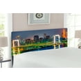 thumbnail image 2 of Landscape Headboard, Tokyo Skyline with Tokyo Tower and Rainbow Bridge Tokyo Japan Night Scenery View, Upholstered Decorative Metal Bed Headboard with Memory Foam, Full Size, Green Navy, by Ambesonne, 2 of 4