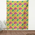 thumbnail image 3 of Ambesonne Geometric Fabric by the Yard Upholstery, Triangle Head Bones, 3 Yards, Earth Yellow Jade Green, 3 of 4