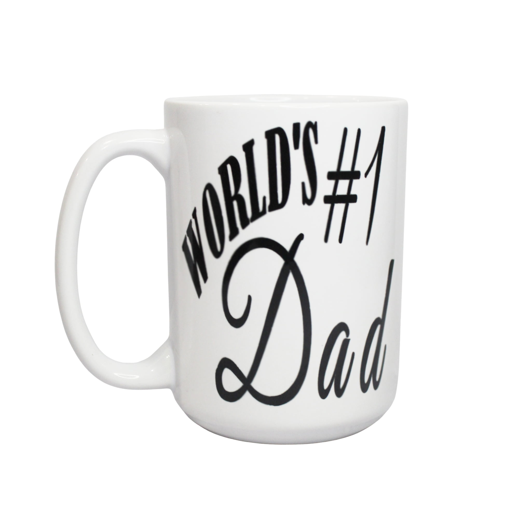 BEST DAD EVER 15oz Ceramic Coffee Mug Permanent Vinyl perfect for Father's Day Birthday Christmas gift