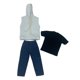 thumbnail image 2 of Sudadera con capucha y pantalones sin mangas, 3 piezas, escala 1/6, disfraz de tela realista de moda sudadera con capucha blanca, 2 of 7