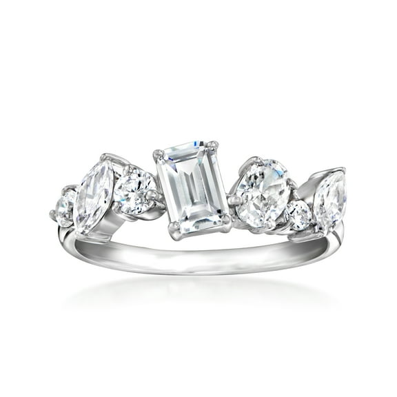 Ross-Simons 1.20 ct. t.w. Multi-Shaped CZ Ring in Sterling Silver, Women's, Adult