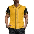 thumbnail image 2 of Yellow Baseball Shirts Sports Uniform for Men Hip Hop Softball Sports Active Tee, 2 of 5