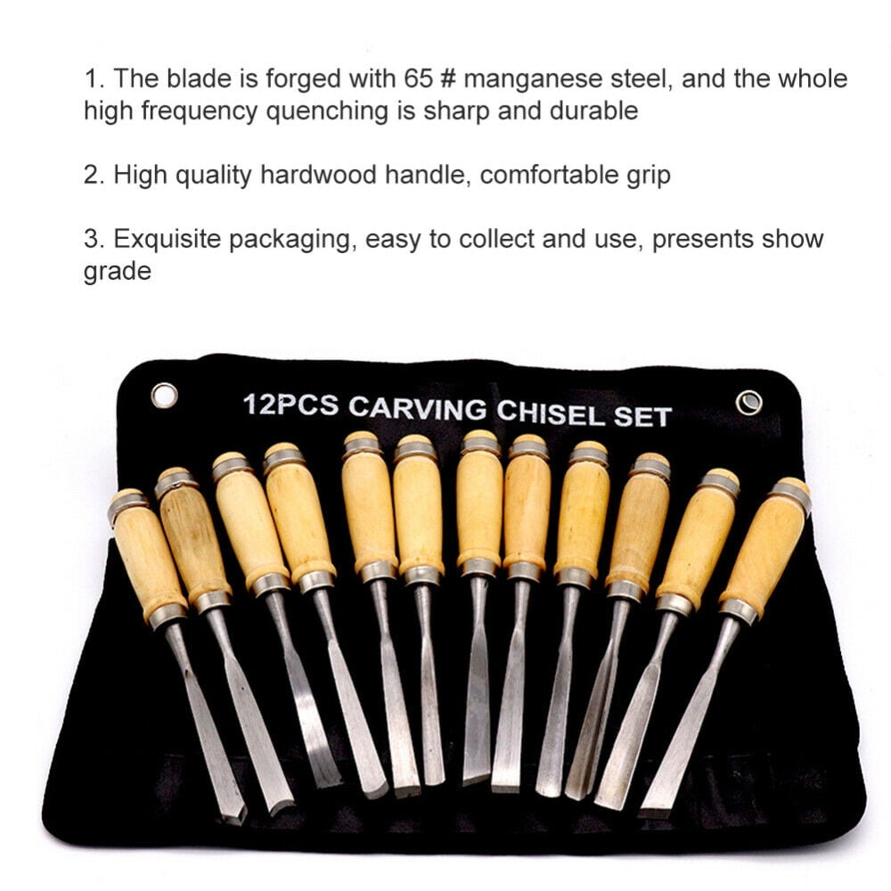 FZFLZDH 12 Piece Wood Carving Tool Kit Steel Detail Processing Knife Set For Wax Carving Sculptor Hand Chisel For Clay Sculpture