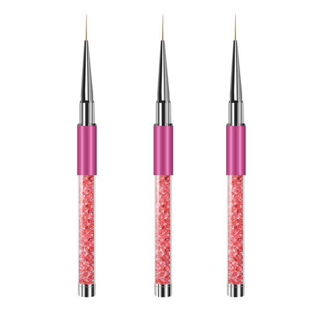 Juego de cepillos para uñas, mango de diamantes de imitación, herramienta profesional para arte de uñas, tamaño de extensión de uñas de Gel UV MFZFUKR CPB-DE-LYY339-5