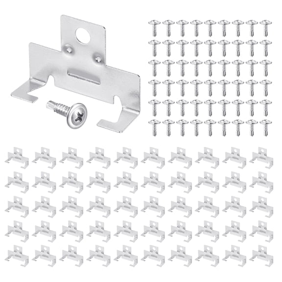 Uxcell 60 Pcs Recessed Light Clips Downlight Housing C Clips, 304 Stainless Steel Can Light Clip with Phillips Head Self Drilling Screws for 5 to 6 Inch Retrofit Cans