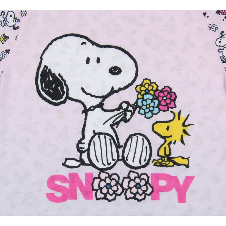 Shirt Girls\' Pajama Woodstock Nightgown (18/20) Peanuts Friends Snoopy Flowers